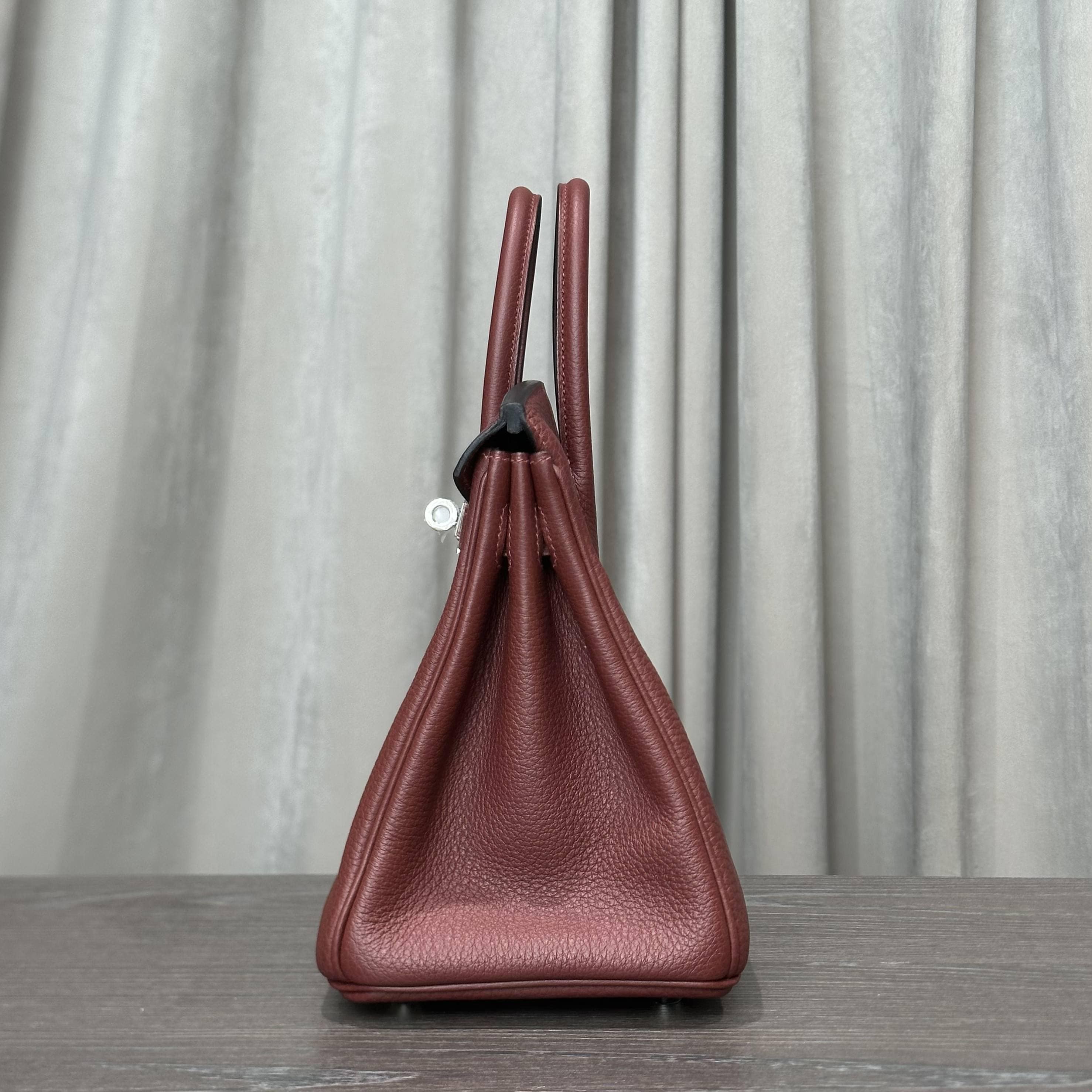 Hermès Rouge Birkin 25 Togo Palladium Hardware
