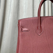 Hermès Rouge Birkin 25 Togo Palladium Hardware