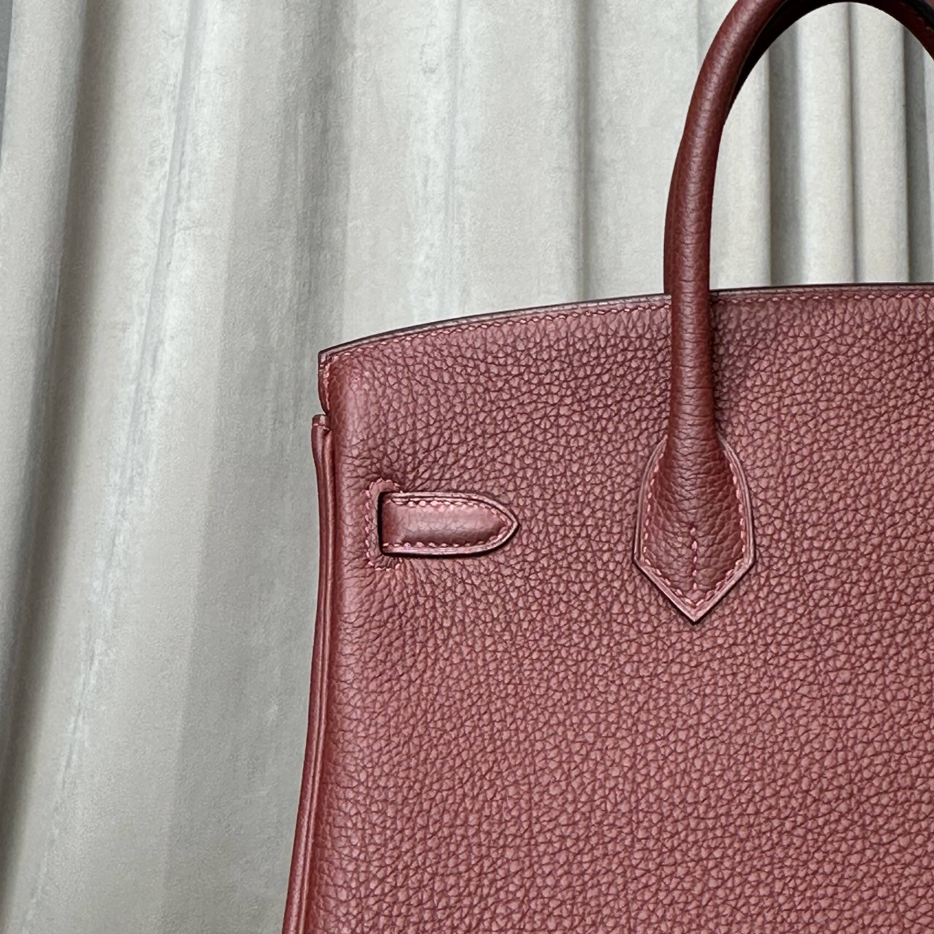 Hermès Rouge Birkin 25 Togo Palladium Hardware