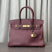 Hermès Rouge Birkin 30 Togo Gold Hardware