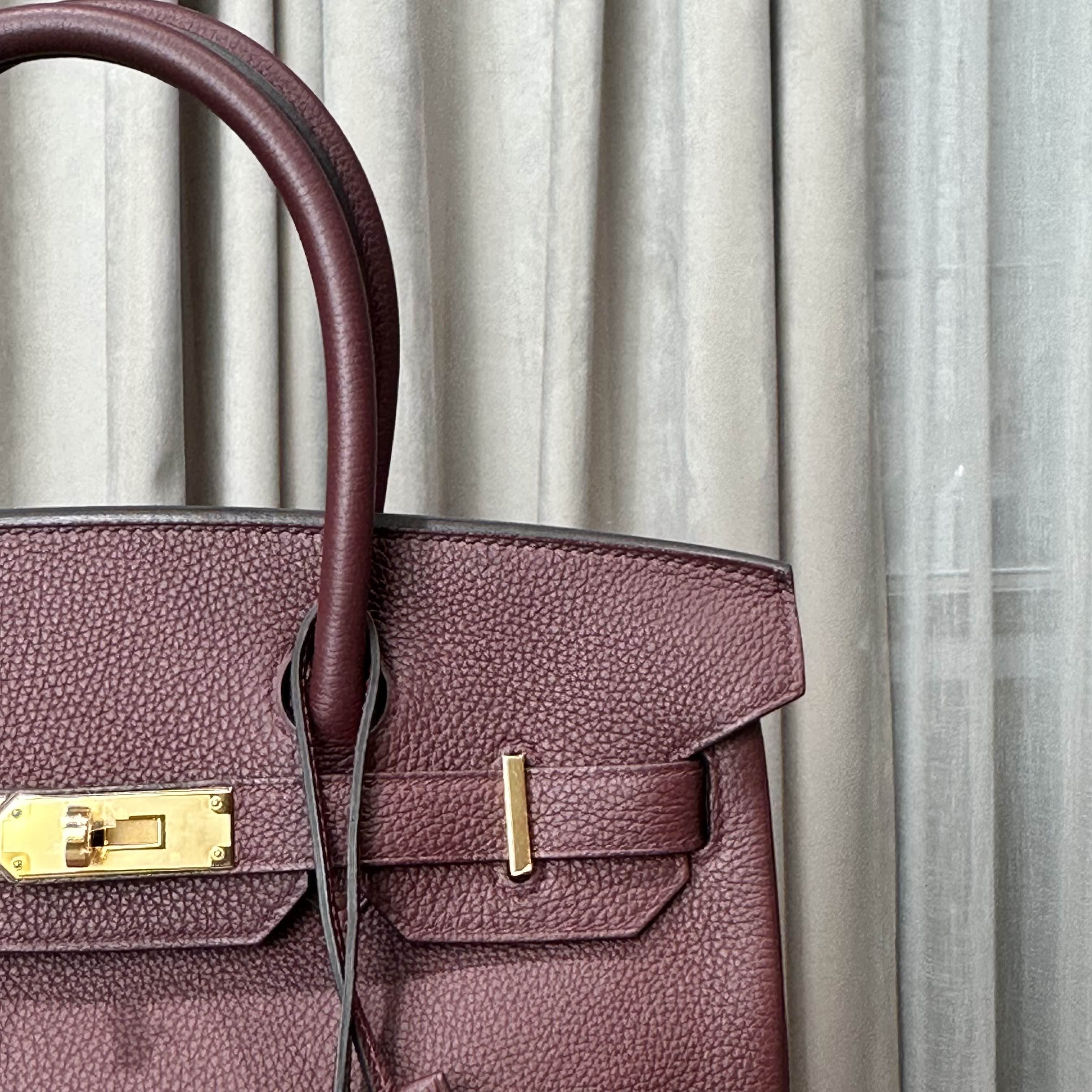 Hermès Rouge Birkin 30 Togo Gold Hardware