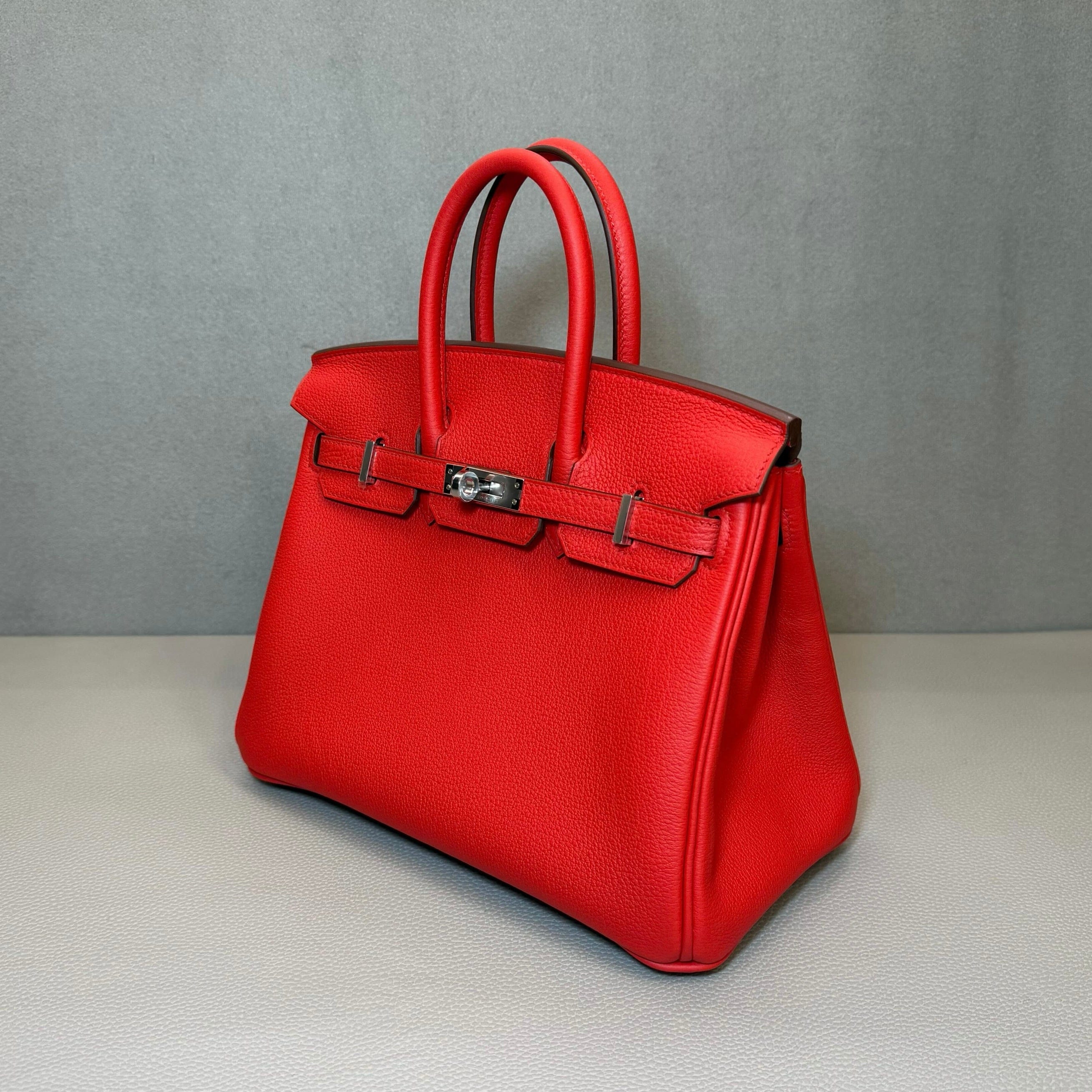 Hermès Rouge De Coeur Birkin 25 Togo Palladium Hardware
