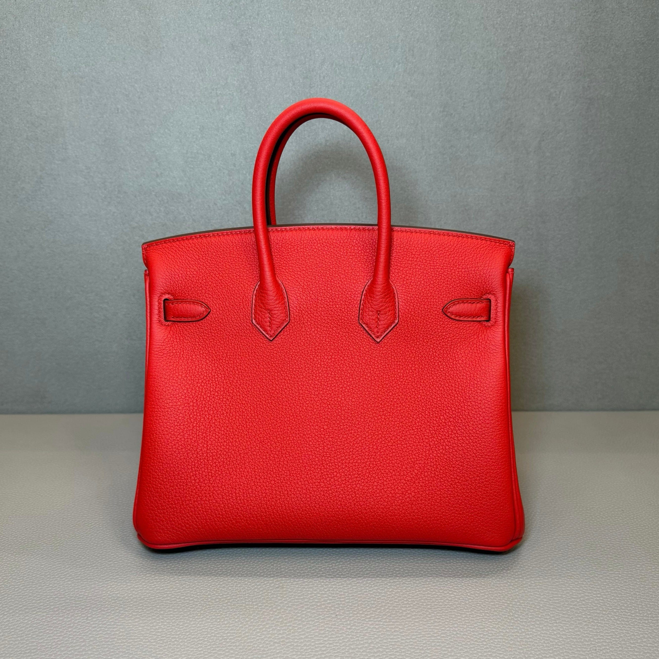 Hermès Rouge De Coeur Birkin 25 Togo Palladium Hardware