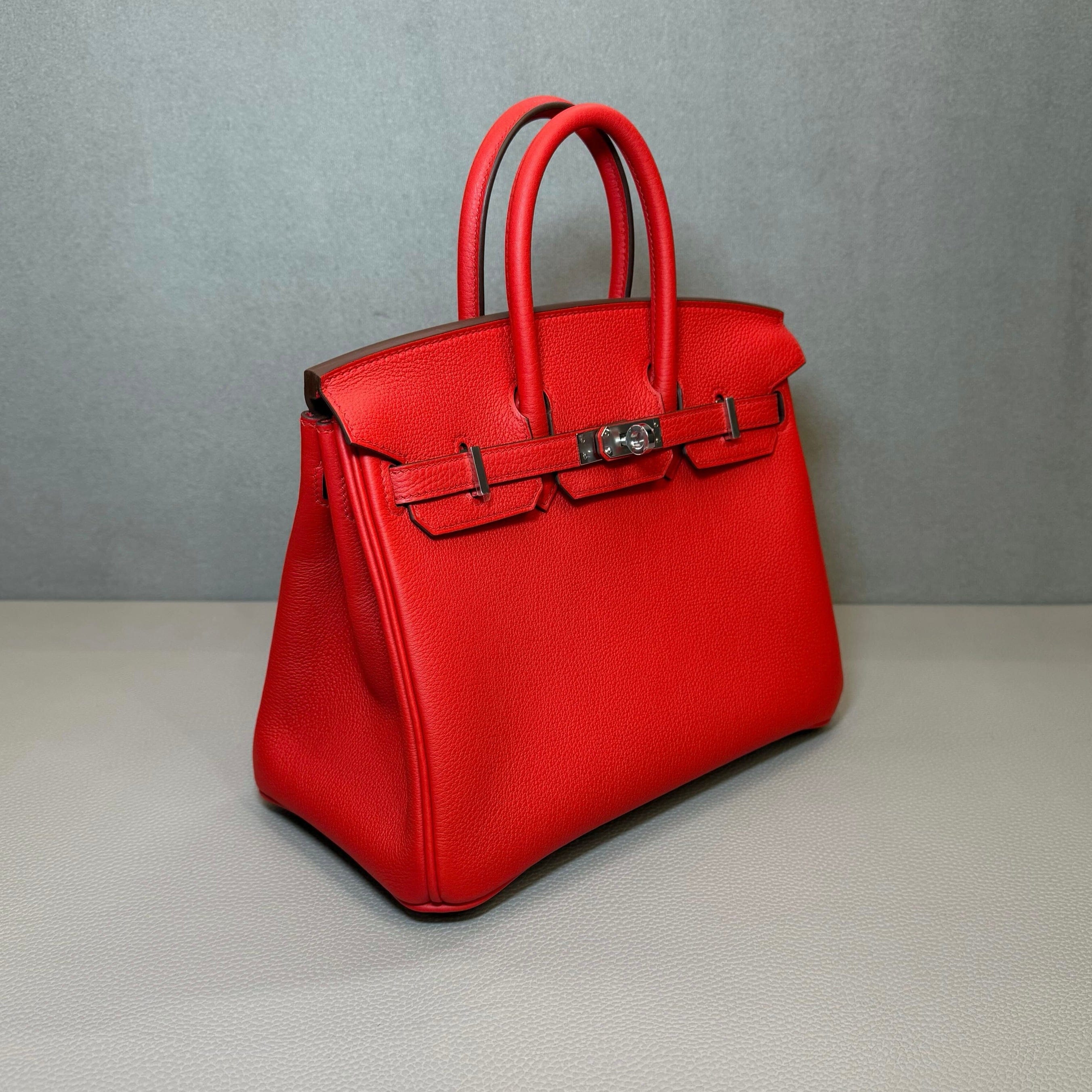 Hermès Rouge De Coeur Birkin 25 Togo Palladium Hardware