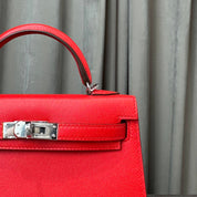 Hermès Rouge De Coeur Mini Kelly Sellier 20 Madame Palladium Hardware