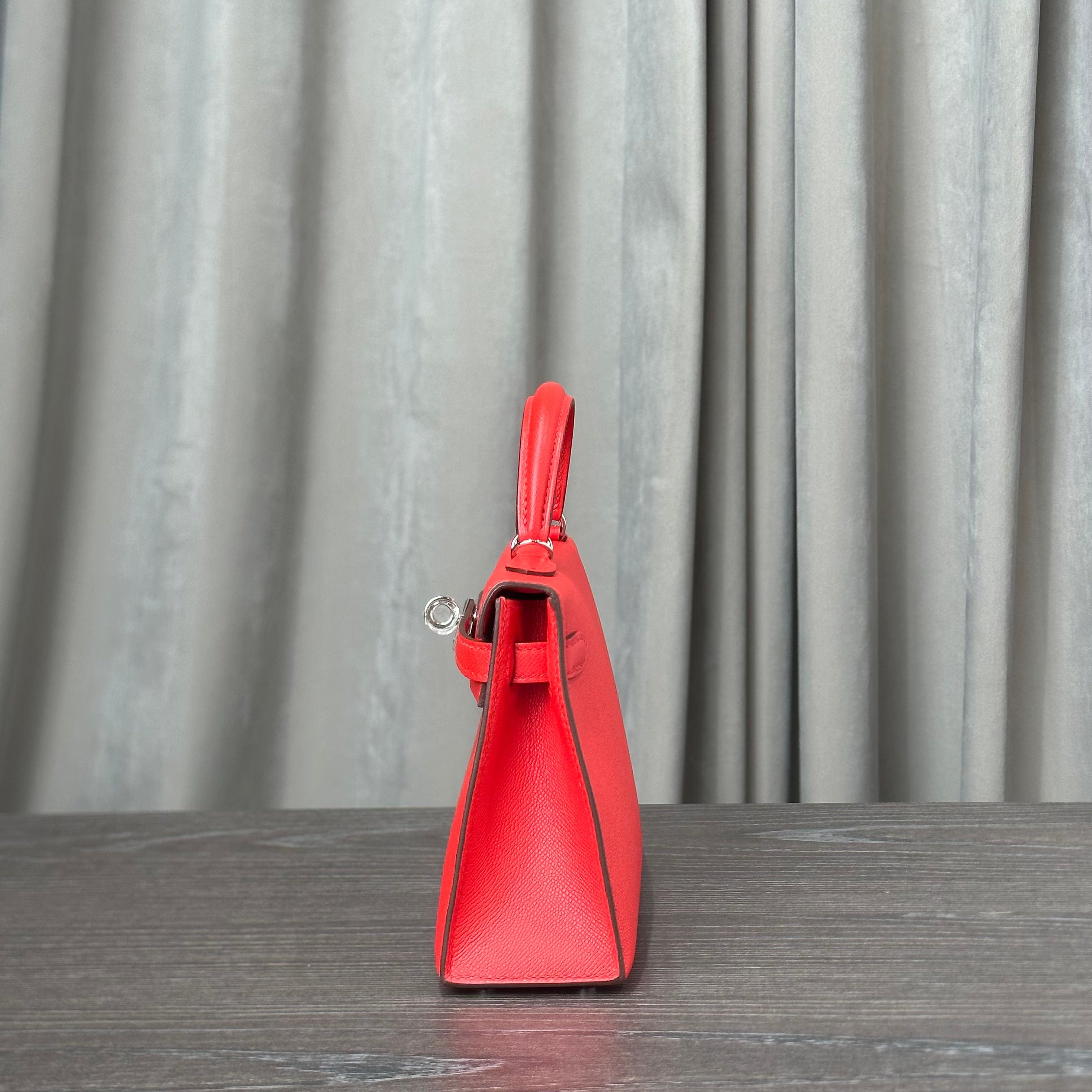 Hermès Rouge De Coeur Mini Kelly Sellier 20 Madame Palladium Hardware