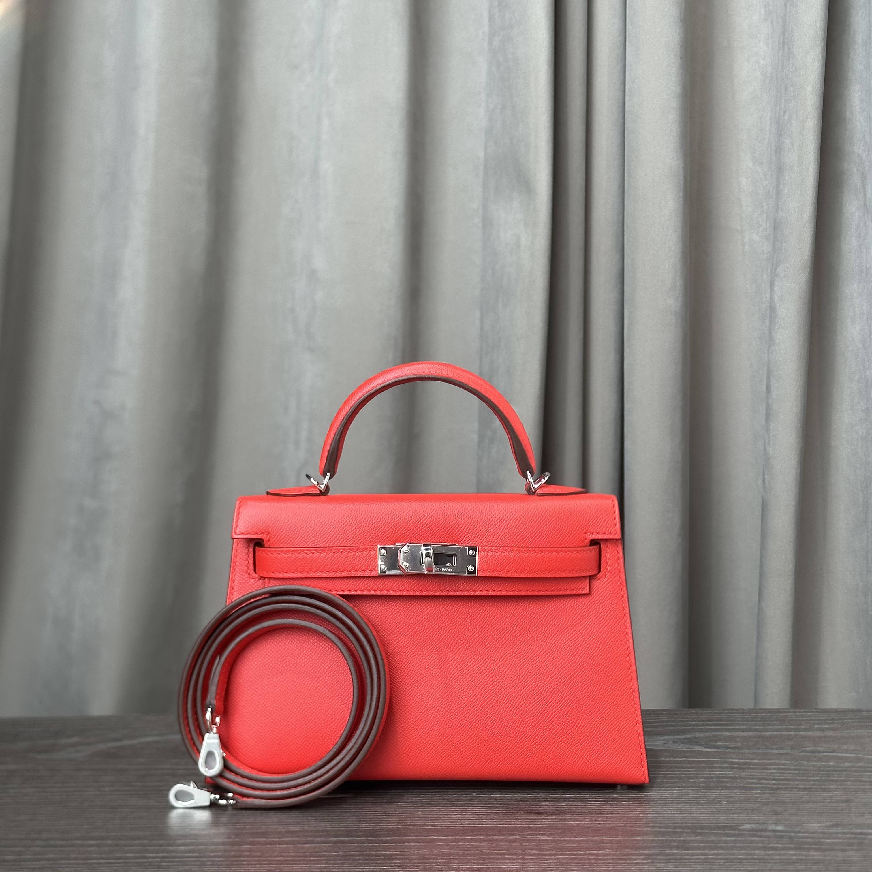 Hermès Rouge De Coeur Mini Kelly – Red Kelly Sellier Palladium