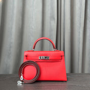 Hermès Rouge De Coeur Mini Kelly Sellier 20 Madame Palladium Hardware