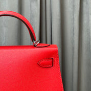 Hermès Rouge De Coeur Mini Kelly Sellier 20 Madame Palladium Hardware