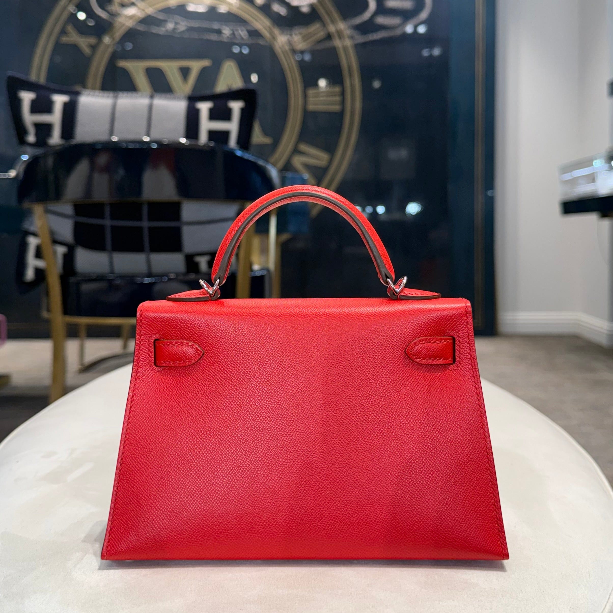Hermès Rouge De Coeur Mini Kelly Sellier 20 Madame Palladium Hardware