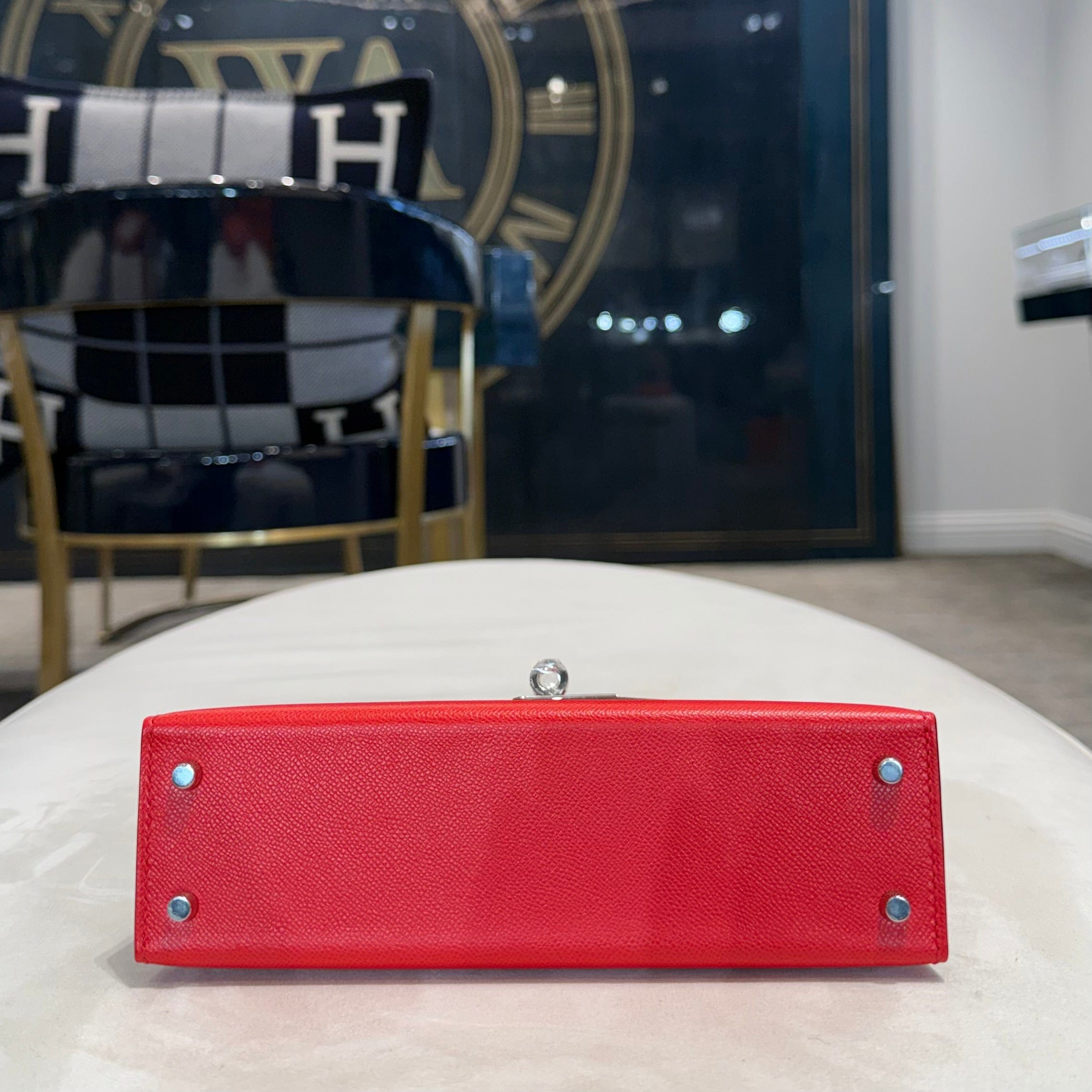 Hermès Rouge De Coeur Mini Kelly Sellier 20 Madame Palladium Hardware