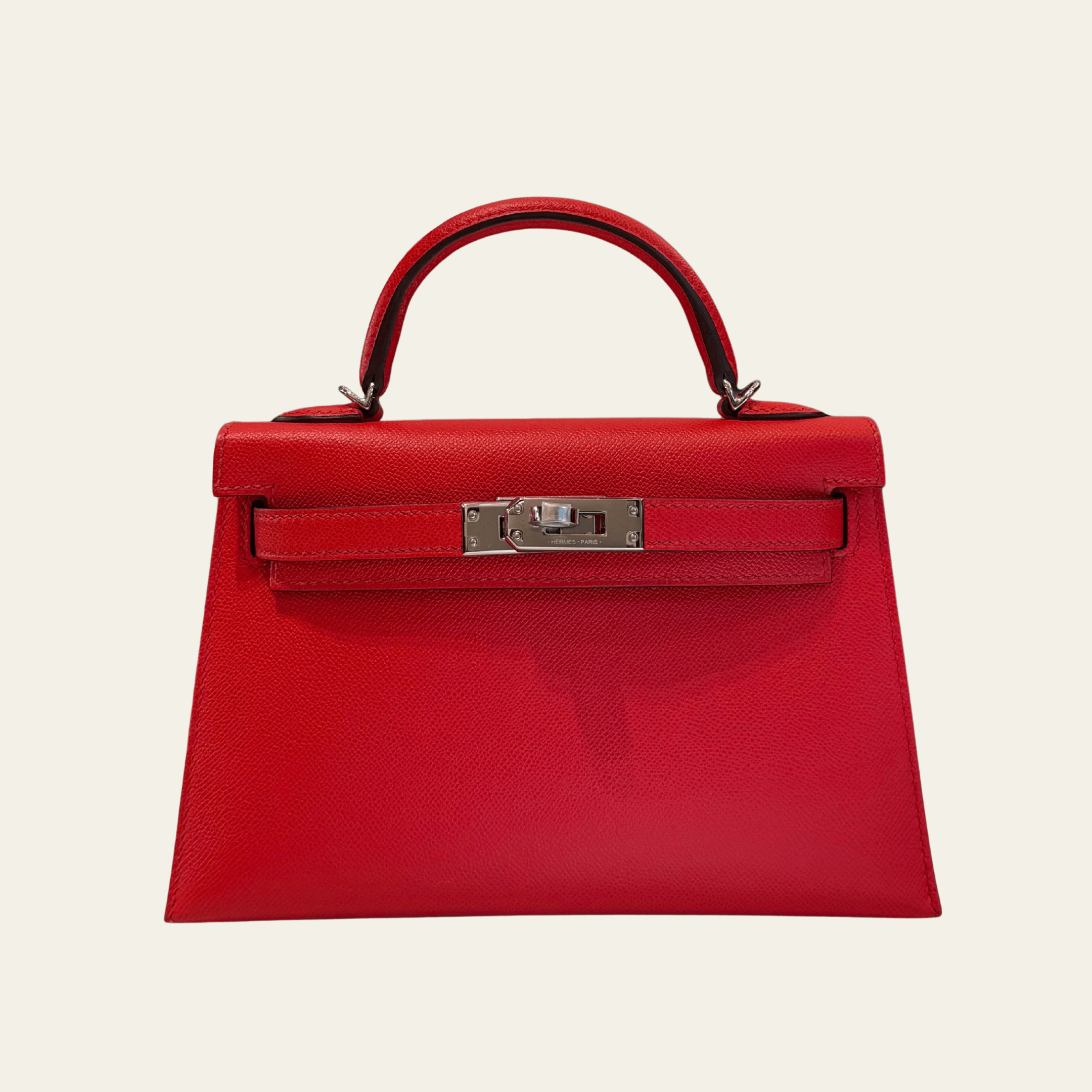 Hermès Rouge De Coeur Mini Kelly Sellier 20 Madame Palladium Hardware