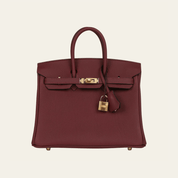 Hermès Rouge H Birkin 25 Togo Gold Hardware