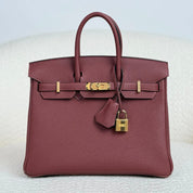 Hermès Rouge H Birkin 25 Togo Gold Hardware
