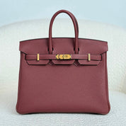 Hermès Rouge H Birkin 25 Togo Gold Hardware