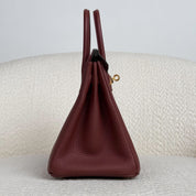 Hermès Rouge H Birkin 25 Togo Gold Hardware