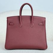 Hermès Rouge H Birkin 25 Togo Gold Hardware
