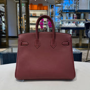 Hermès Rouge H Birkin 25 Togo Palladium Hardware