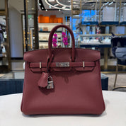 Hermès Rouge H Birkin 25 Togo Palladium Hardware