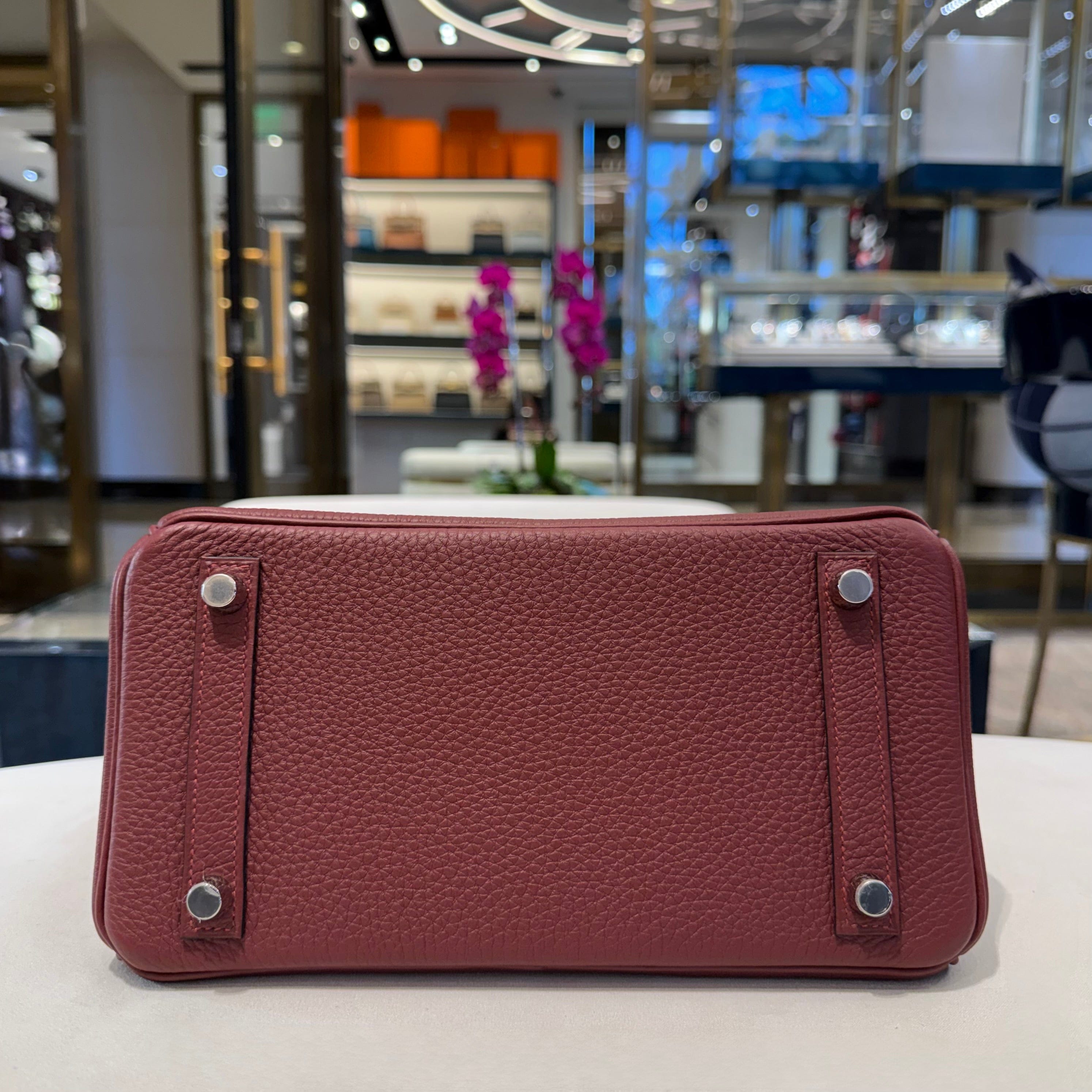 Hermès Rouge H Birkin 25 Togo Palladium Hardware