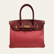 Hermès Rouge H Birkin 30 Togo Touch Sombrero Gold Hardware