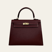 Hermès Rouge H Kelly Sellier 25 Epsom Gold Hardware