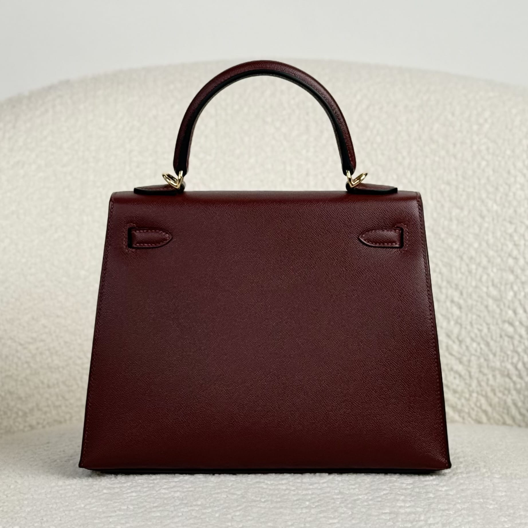 Hermès Rouge H Kelly Sellier 25 Epsom Gold Hardware