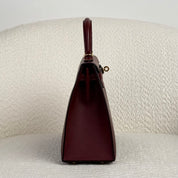 Hermès Rouge H Kelly Sellier 25 Epsom Gold Hardware