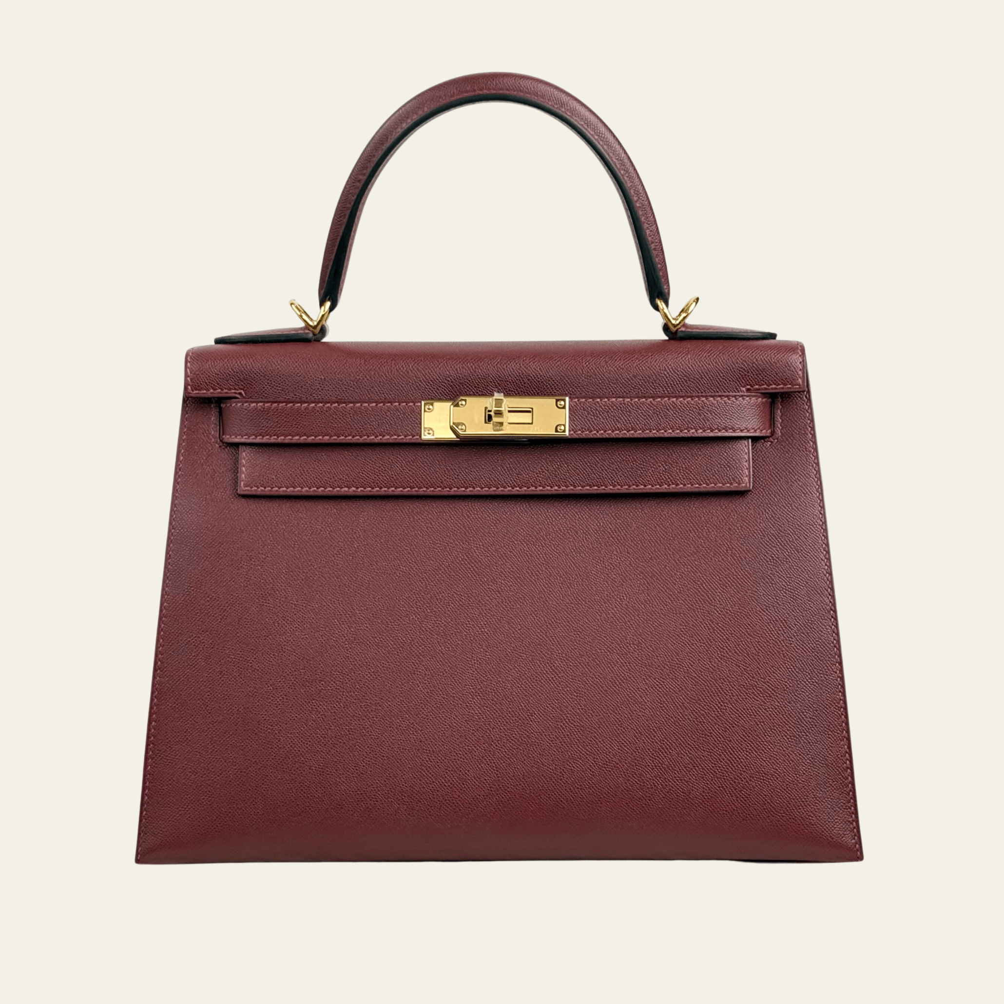 Hermès Rouge H Kelly Sellier 28 Madame Gold Hardware