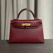 Hermès Rouge H Mini Kelly Sellier 20 Madame Gold Hardware