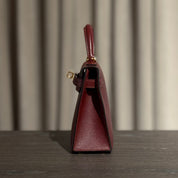 Hermès Rouge H Mini Kelly Sellier 20 Madame Gold Hardware