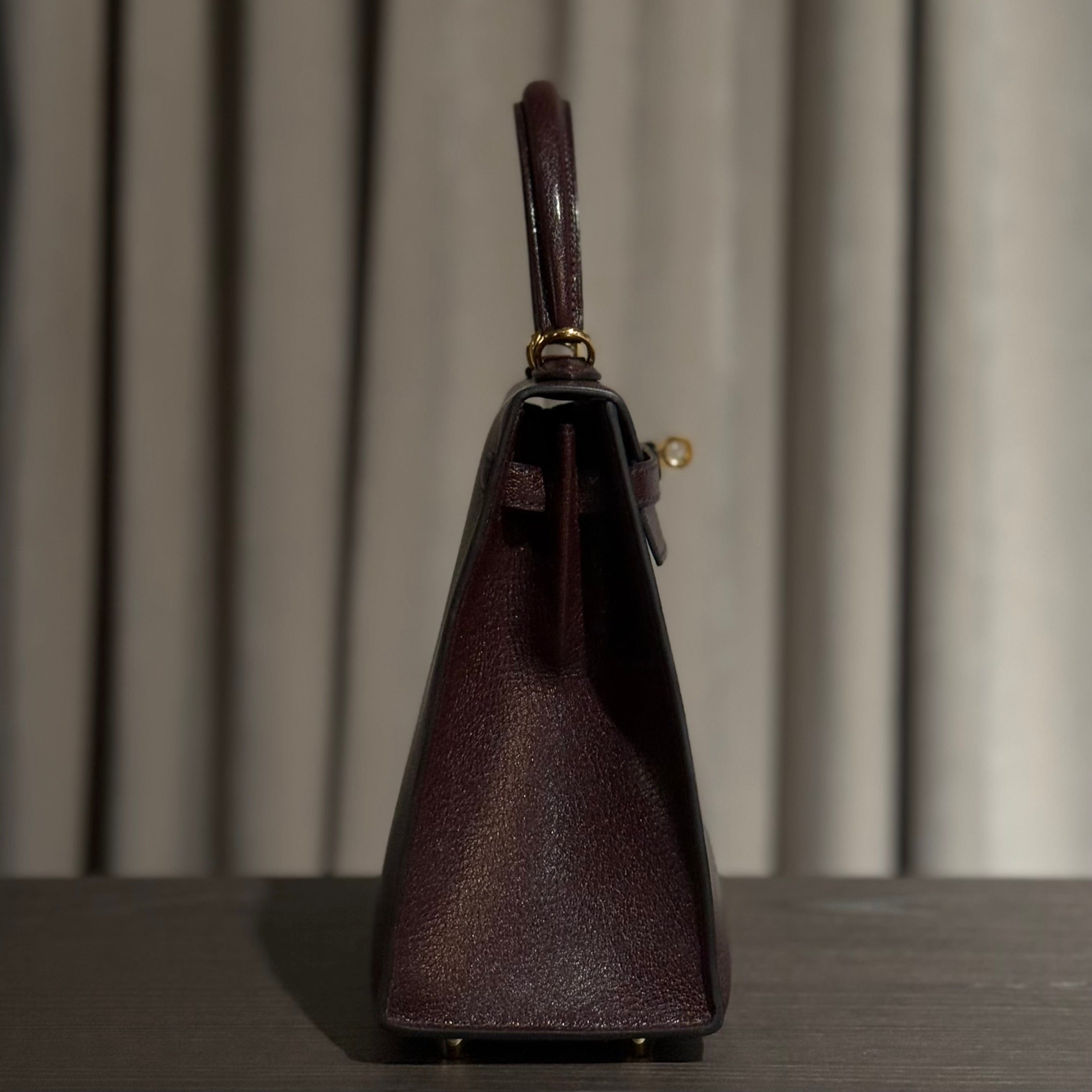 Hermès Rouge Kelly Sellier 25 Chevre Chamkila Gold Hardware