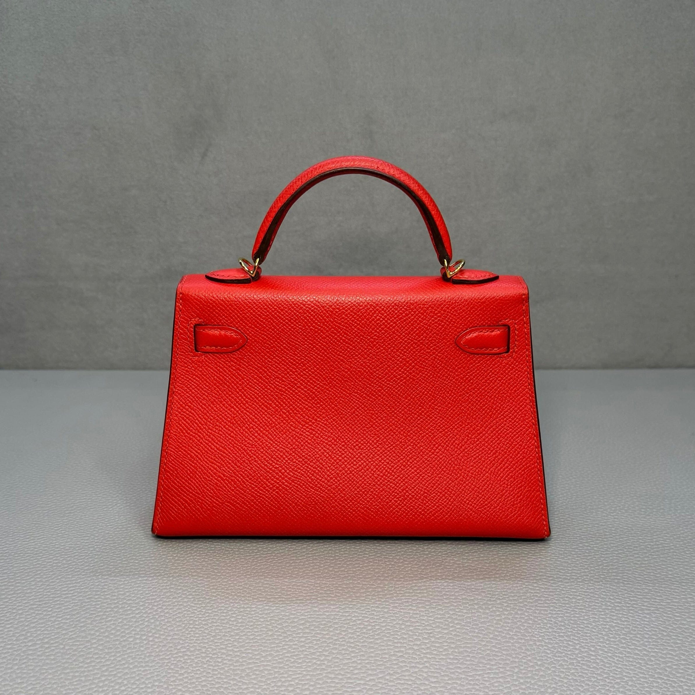 Hermès Rouge Tomate Mini Kelly Sellier 20 Epsom Gold Hardware