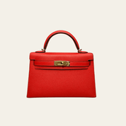 Hermès Rouge Tomate Mini Kelly Sellier 20 Epsom Gold Hardware