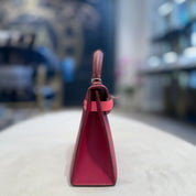 Hermès Rubis Rose Azalea Rouge Mini Kelly 20 Sellier Tricolore Epsom Palladium Hardware