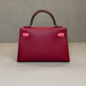 Hermès Rubis Rose Azalee Rouge Mini Kelly Sellier 20 Tricolore Epsom Palladium Hardware