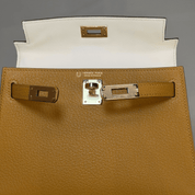 Hermès Sesame And Nata Mini Kelly Sellier 20 Verso Chèvre Mysore Permabrass Hardware