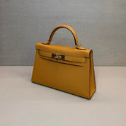 Hermès Sesame And Nata Mini Kelly Sellier 20 Verso Chèvre Mysore Permabrass Hardware