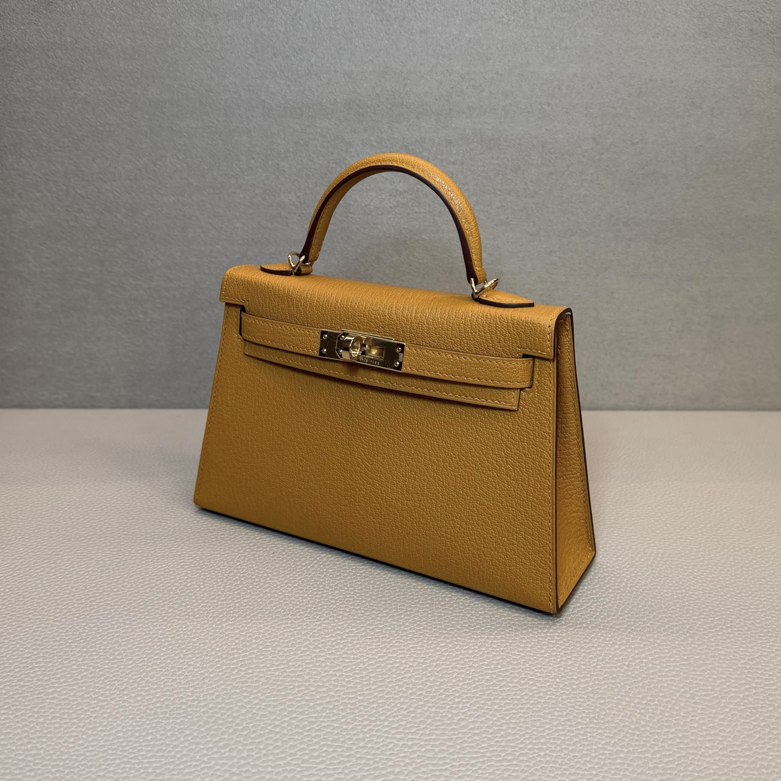 Hermès Sesame And Nata Mini Kelly Sellier 20 Verso Chèvre Mysore Permabrass Hardware