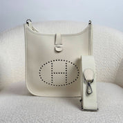 Hermès So Cream Mini Evelyne 23 Clemence Palladium Hardware
