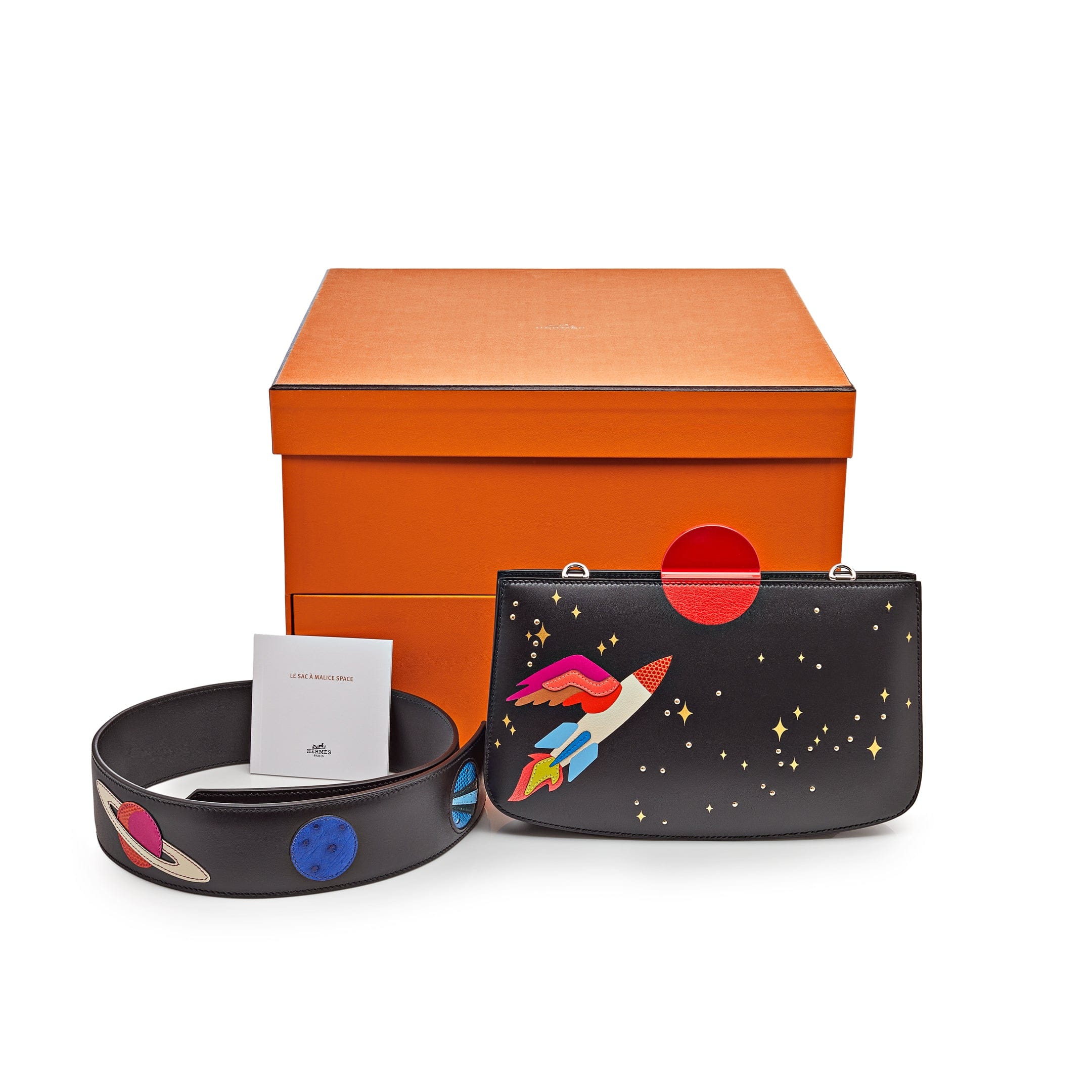 Hermès Space Sac à Malice Noir / Multicolore Monsieur and Lizard Palladium Hardware Wrist Aficionado