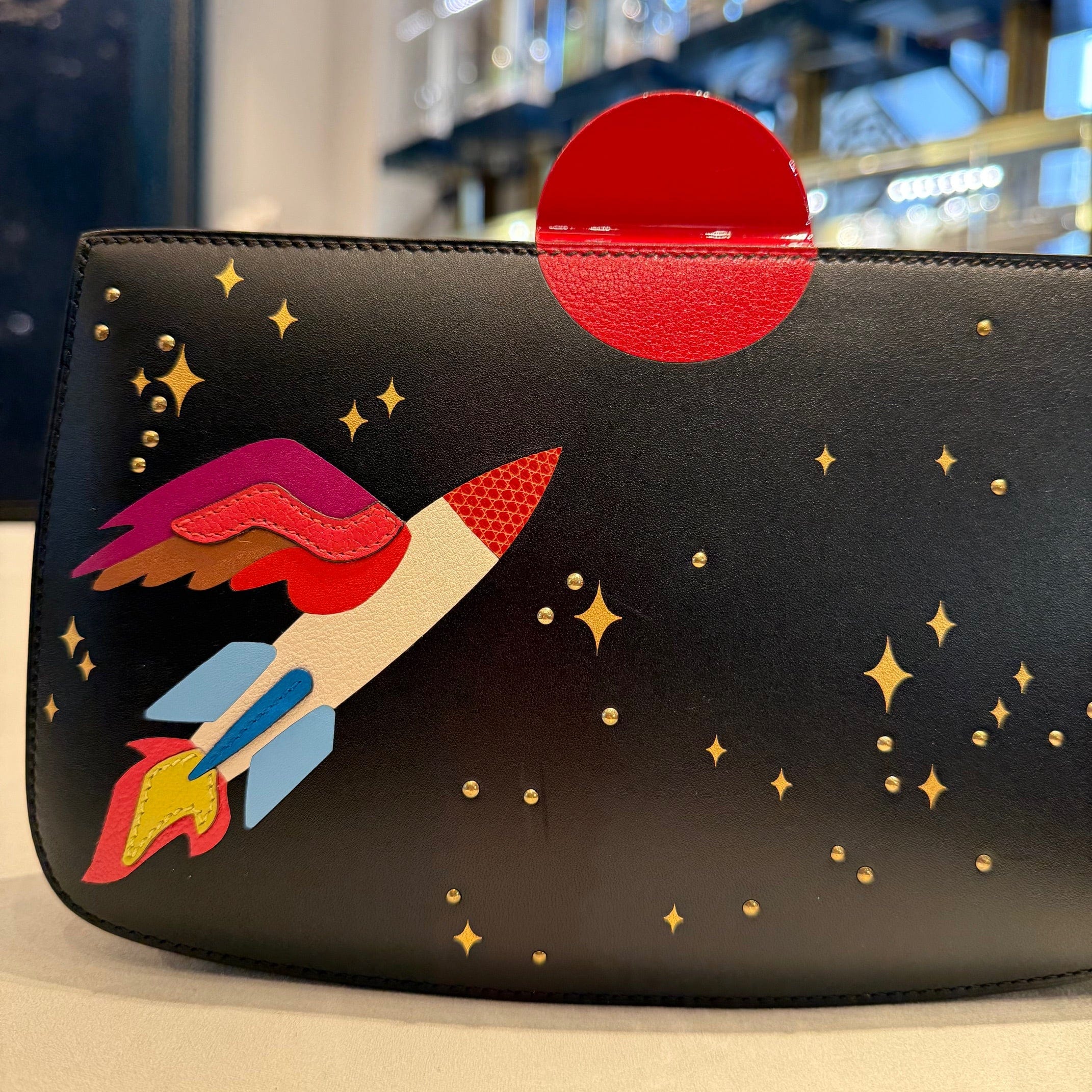 Hermès Space Sac à Malice Noir / Multicolore Monsieur and Lizard Palladium Hardware