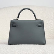 Hermès Vert Amande Mini Kelly Sellier 20 Epsom Palladium Hardware