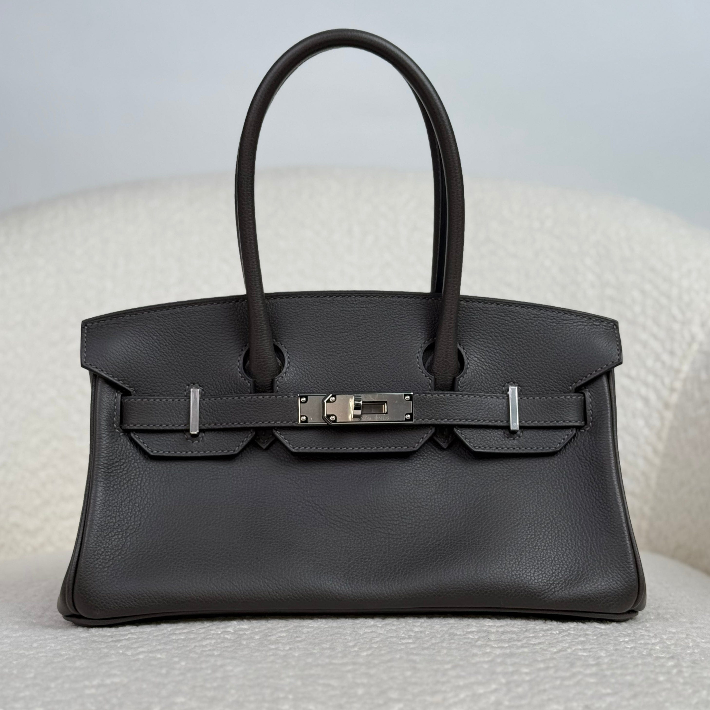 Hermès Birkin Shoulder 29 Vert Bronze – Grey Birkin Bag Evercolor