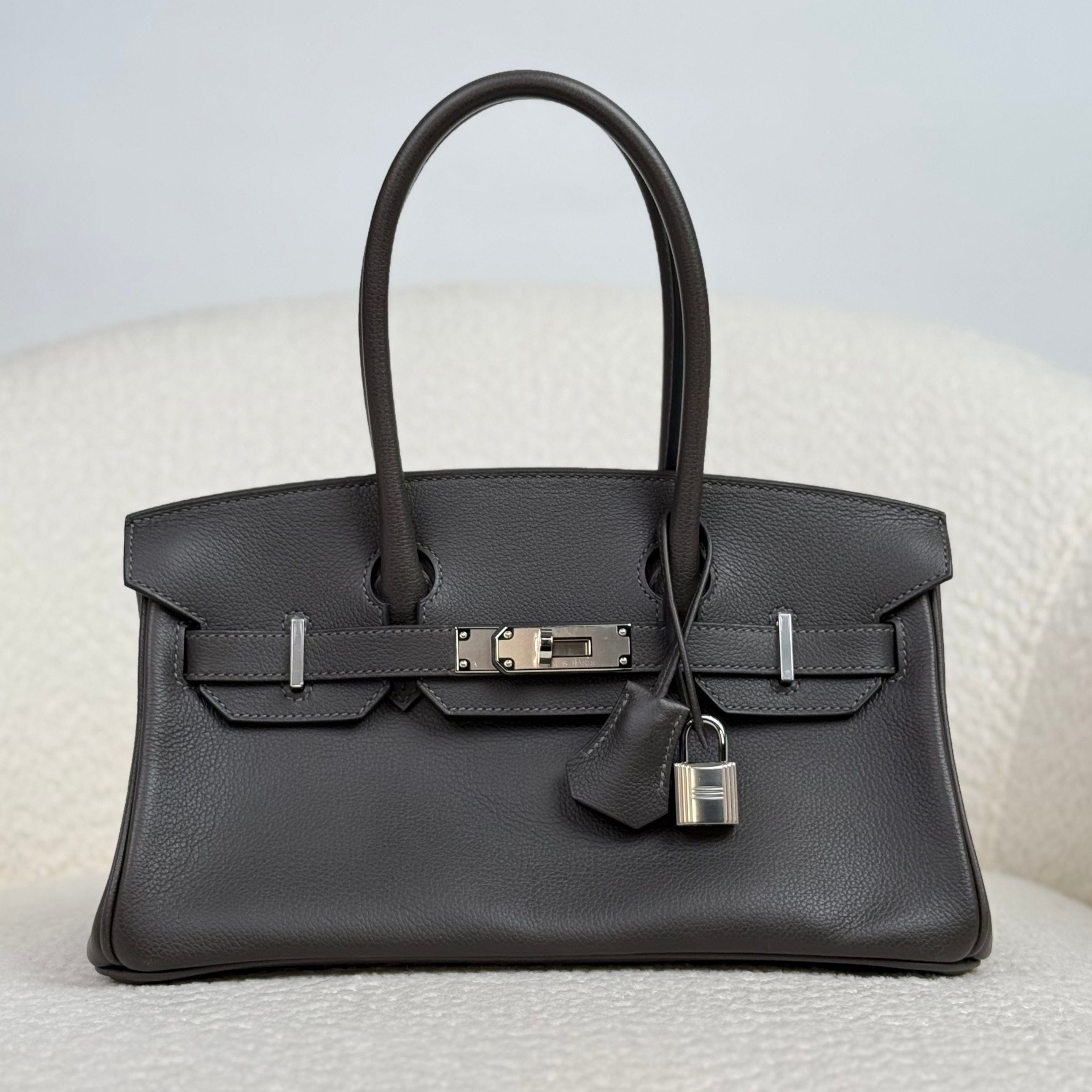 Hermès Birkin Shoulder 29 Vert Bronze – Grey Birkin Bag Evercolor