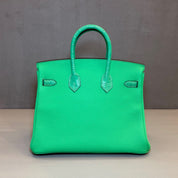 Hermès Vert Comics Birkin 25 Togo Matte Alligator Touch Palladium Hardware
