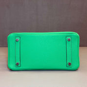 Hermès Vert Comics Birkin 25 Togo Matte Alligator Touch Palladium Hardware