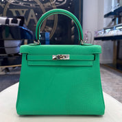 Hermès Vert Comics Kelly 25 Retourne Togo Palladium Hardware