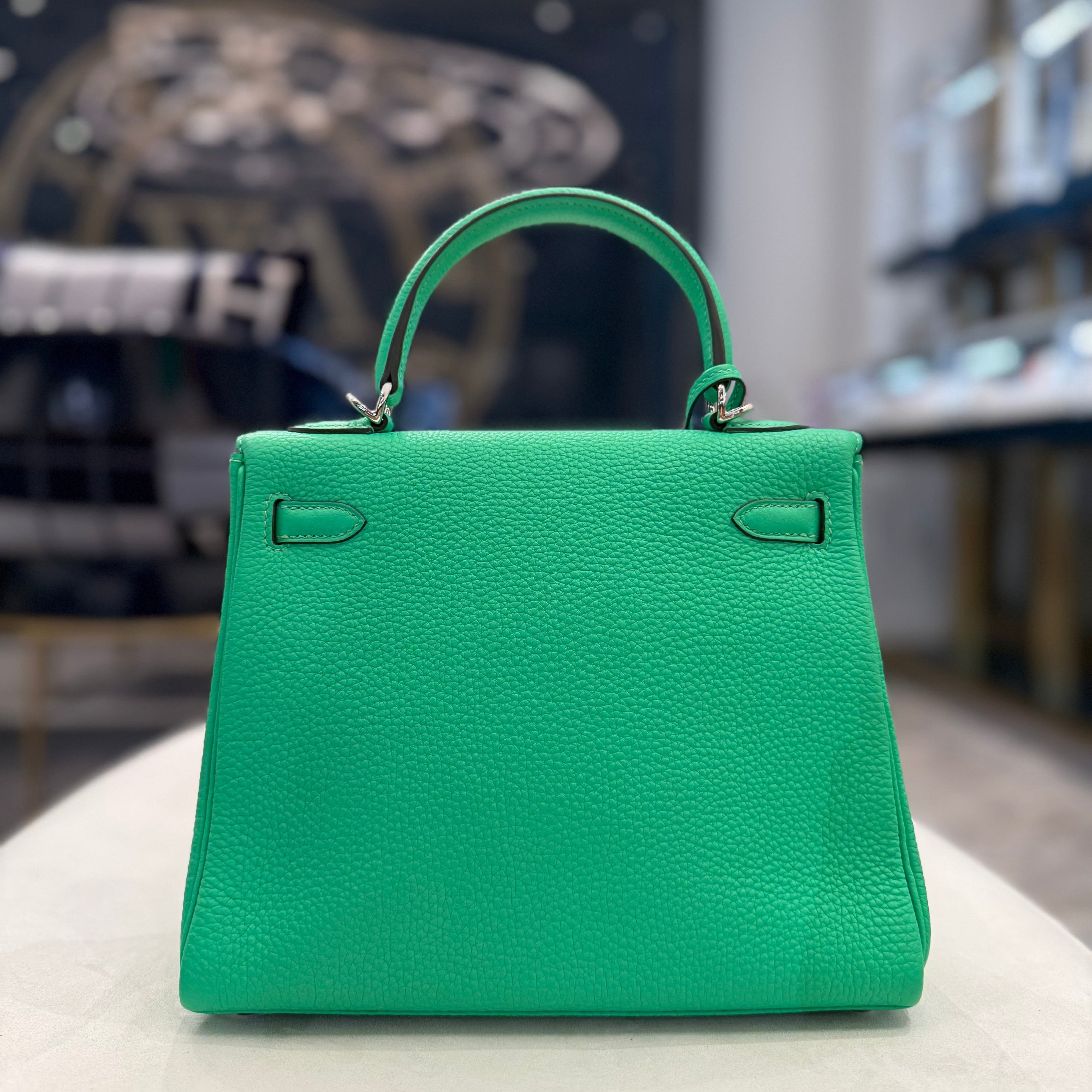 Hermès Vert Comics Kelly 25 Retourne Togo Palladium Hardware