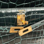 Hermès Vert Cypres Kelly Sellier 25 Alligator Mississippiensis Gold Hardware